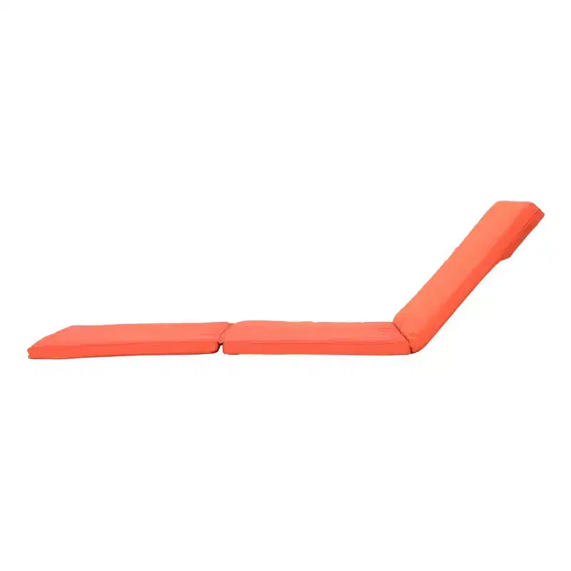 Perla Ensemble de 3 Chaises Longues d'Extérieur en Bois d'Acacia avec Coussins – Teck/Orange – Christopher Knight Home