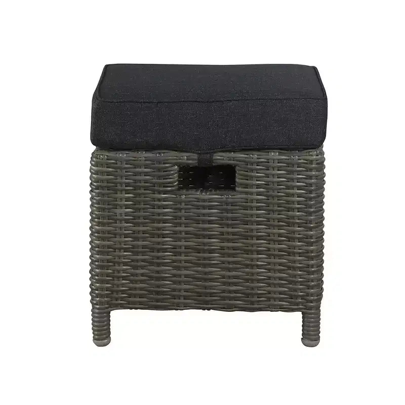 Ensemble de conversation d'extérieur 6 pièces en osier Asti – Gris – Alaterre Furniture : Salon de jardin résistant aux intempéries avec canapé, fauteuils et table