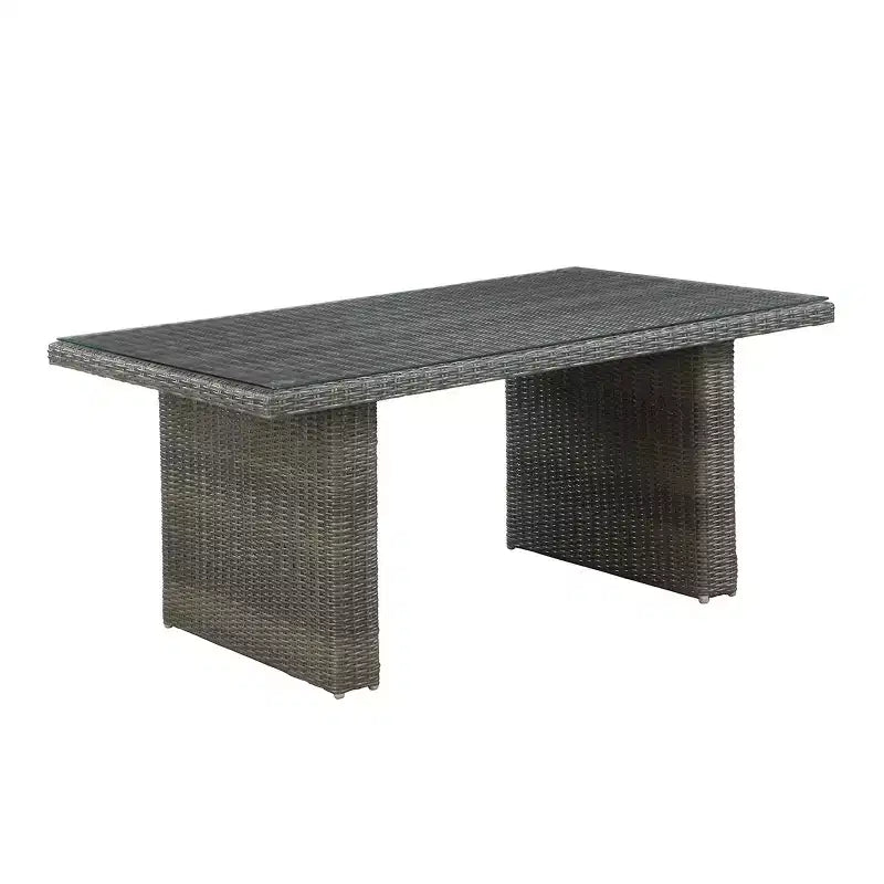 Ensemble de conversation d'extérieur 6 pièces en osier Asti – Gris – Alaterre Furniture : Salon de jardin résistant aux intempéries avec canapé, fauteuils et table