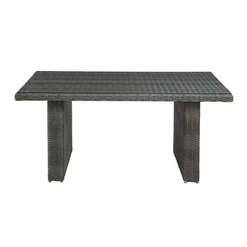 Ensemble de conversation d'extérieur 6 pièces en osier Asti – Gris – Alaterre Furniture : Salon de jardin résistant aux intempéries avec canapé, fauteuils et table