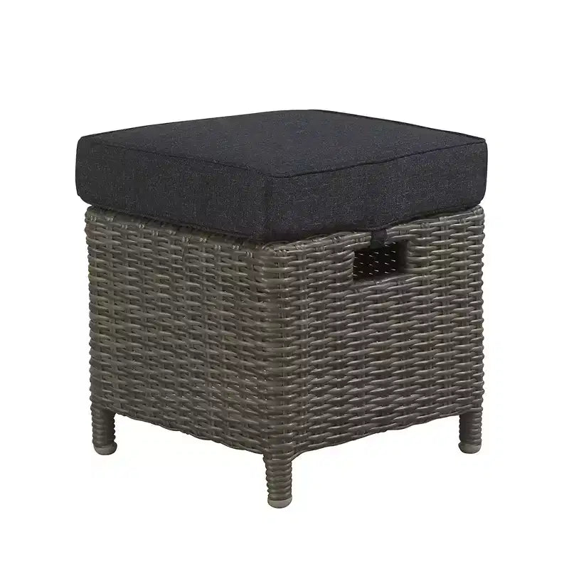 Ensemble de conversation d'extérieur 6 pièces en osier Asti – Gris – Alaterre Furniture : Salon de jardin résistant aux intempéries avec canapé, fauteuils et table