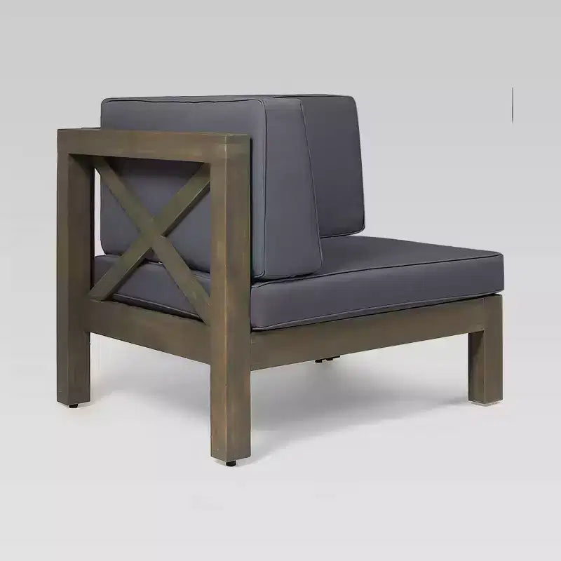 Canapé d'angle et table Brava 9 pièces en acacia - Gris/Gris foncé - Christopher Knight Home