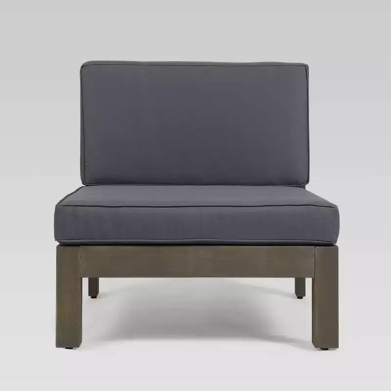 Canapé d'angle et table Brava 9 pièces en acacia - Gris/Gris foncé - Christopher Knight Home