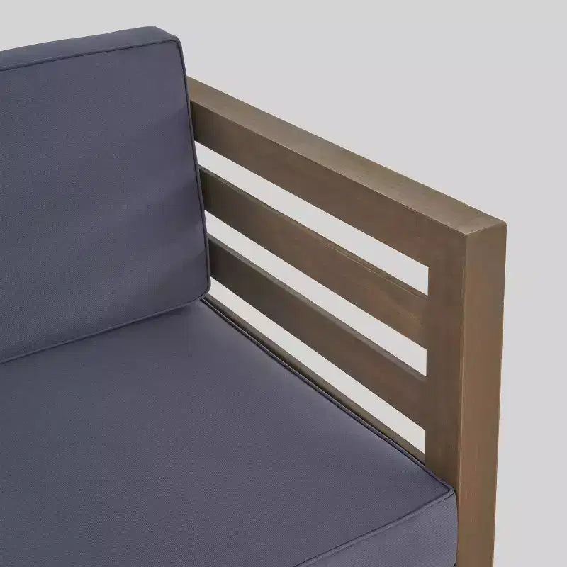 Ensemble de causeuses Oana 6 pièces en bois d'acacia - Gris/Gris foncé - Christopher Knight Home