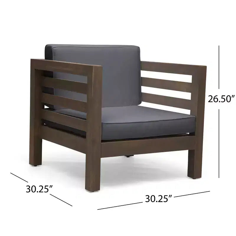 Ensemble de causeuses Oana 6 pièces en bois d'acacia - Gris/Gris foncé - Christopher Knight Home