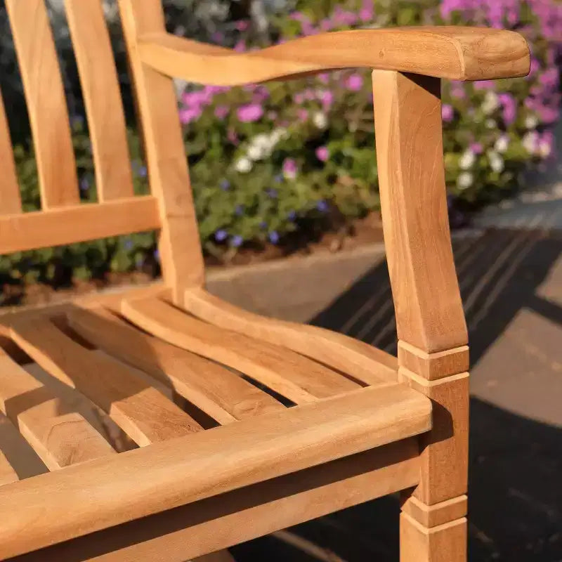 Sonoma Lane Channing Ensemble de conversation d'extérieur 3 pièces en teck – Mobilier compact résistant aux intempéries avec 2 fauteuils à bascule et table d'appoint