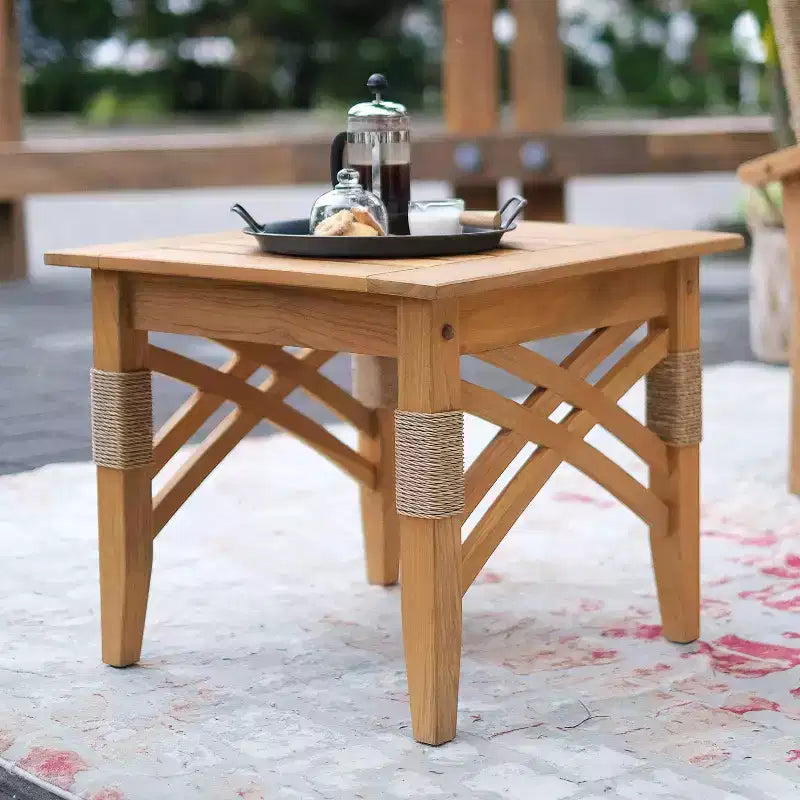 Ensemble de conversation d'extérieur Sonoma Lane Eola 3 pièces en teck avec coussins zippés beiges - Résistant aux intempéries