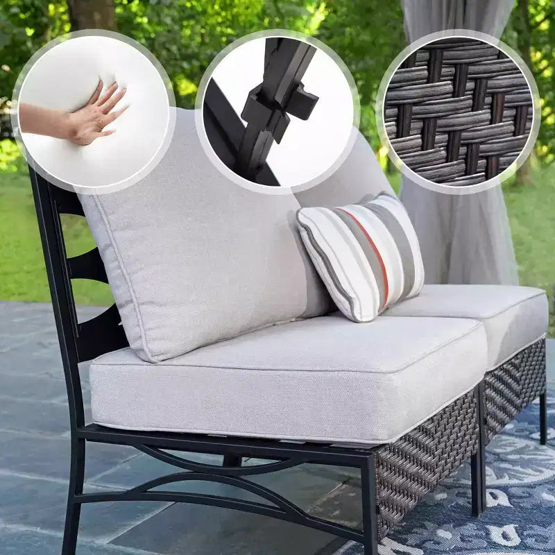 Ensemble de conversation d'extérieur incurvé Captiva Designs en demi-lune 10 places avec tables basses