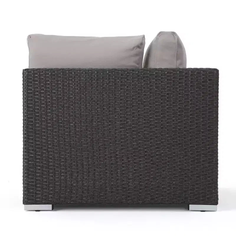 Christopher Knight Home Ensemble de 5 meubles de jardin modulaires d'extérieur en osier Santa Rosa gris/gris clair