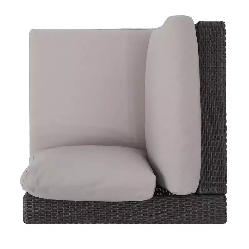 Christopher Knight Home Ensemble de 5 meubles de jardin modulaires d'extérieur en osier Santa Rosa gris/gris clair