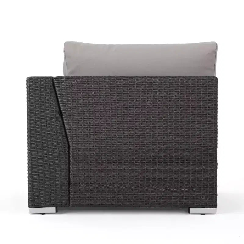 Christopher Knight Home Ensemble de 5 meubles de jardin modulaires d'extérieur en osier Santa Rosa gris/gris clair