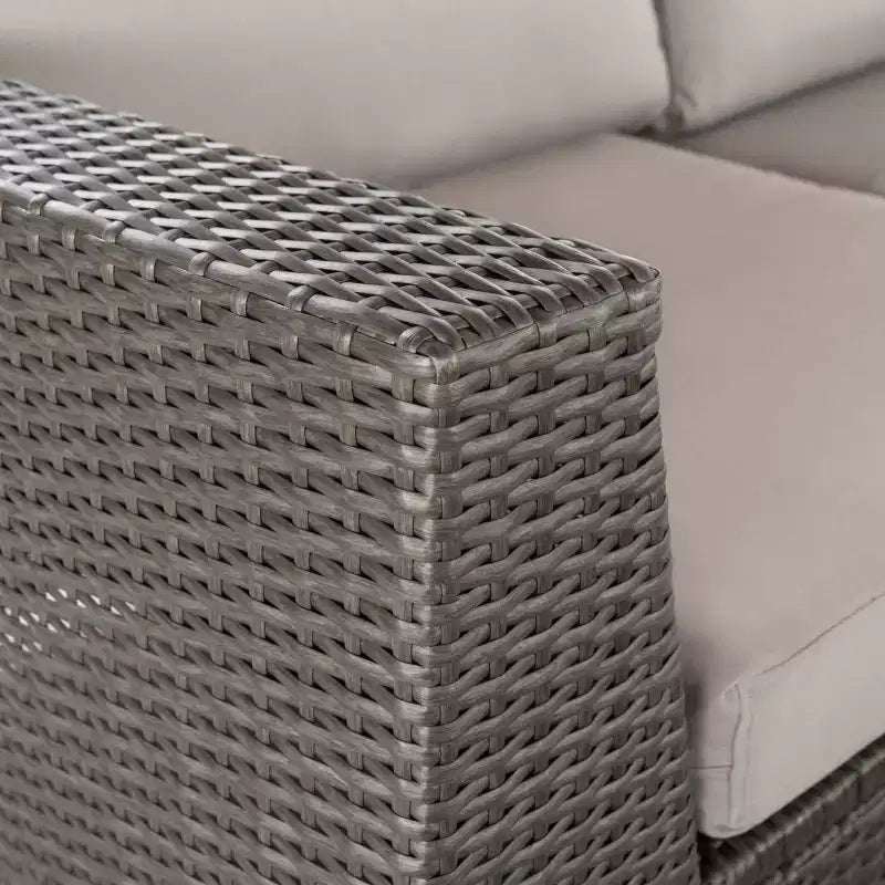 Christopher Knight Home Ensemble de 5 meubles de jardin modulaires d'extérieur en osier Santa Rosa gris/gris clair