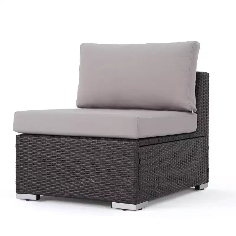 Christopher Knight Home Ensemble de 5 meubles de jardin modulaires d'extérieur en osier Santa Rosa gris/gris clair