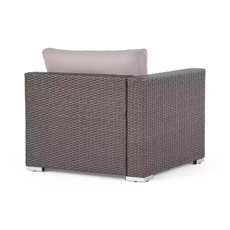 Christopher Knight Home Ensemble de 5 meubles de jardin modulaires d'extérieur en osier Santa Rosa gris/gris clair