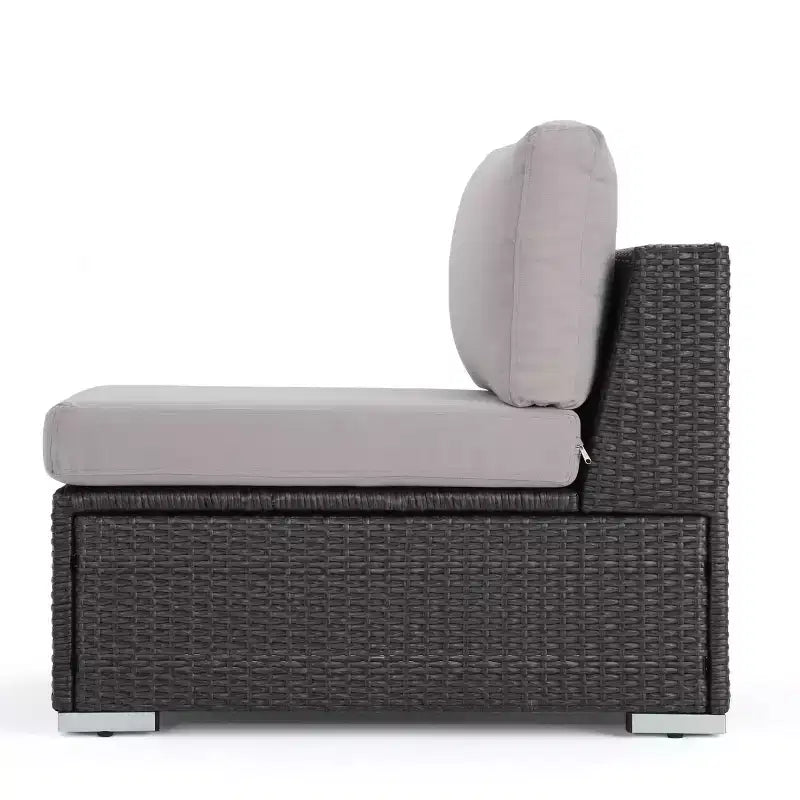 Christopher Knight Home Ensemble de 5 meubles de jardin modulaires d'extérieur en osier Santa Rosa gris/gris clair