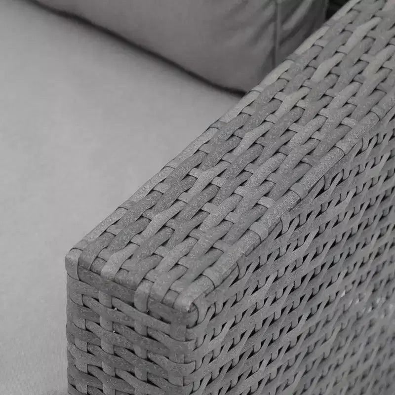 Sunsitt Ensemble de conversation d'extérieur 7 pièces en rotin tressé gris