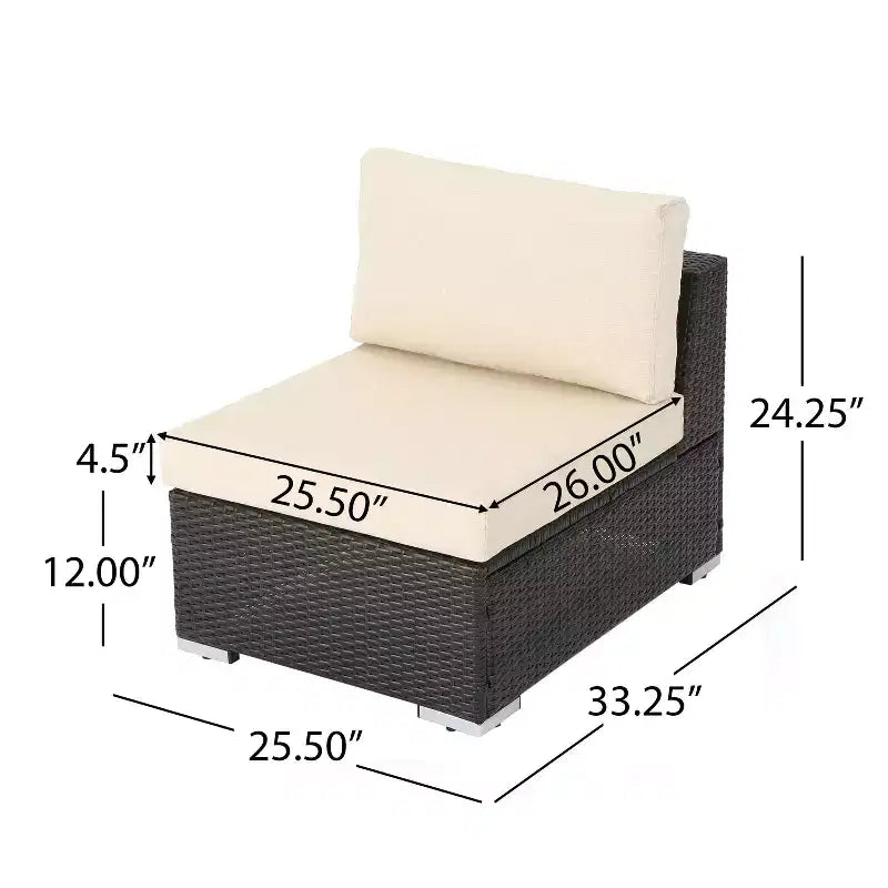Christopher Knight Home 4 pièces Ensemble de canapé de jardin en osier Santa Rosa Multimarron/Beige