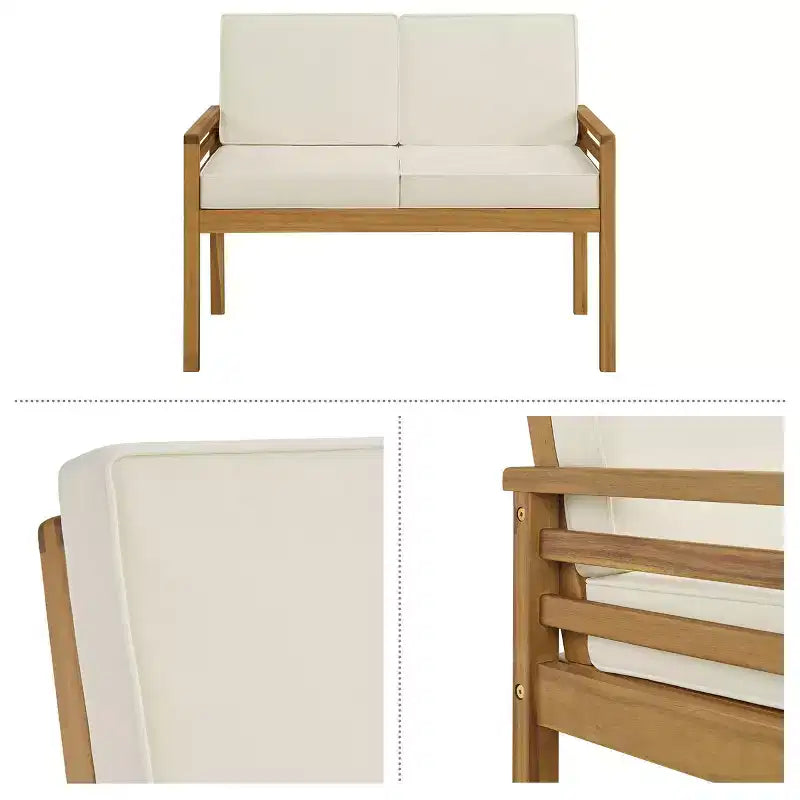 Alaterre Furniture Okemo, ensemble de 2 pièces : canapé de terrasse extérieur résistant aux intempéries avec coussins et table basse