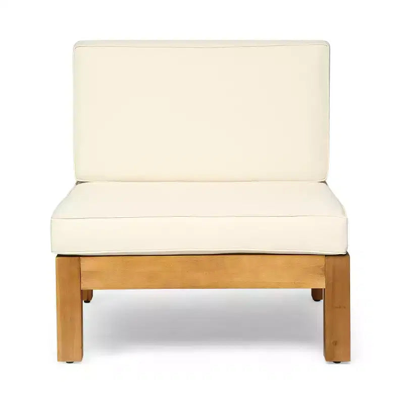Christopher Knight Home Brava Canapé d'angle d'extérieur 8 places en bois d'acacia avec coussins