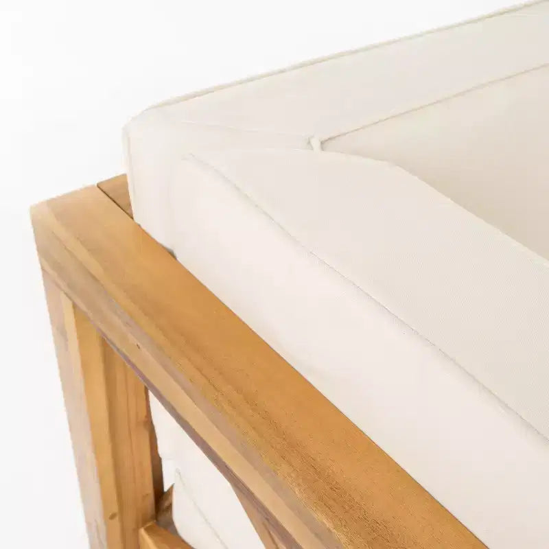 Christopher Knight Home Brava Canapé d'angle d'extérieur 8 places en bois d'acacia avec coussins