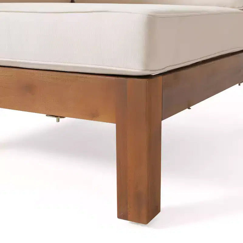 Christopher Knight Home Brava Canapé d'angle d'extérieur 8 places en bois d'acacia avec coussins