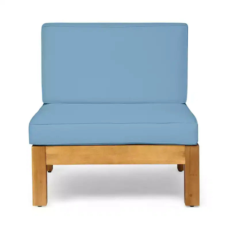 Christopher Knight Home Brava Canapé d'angle d'extérieur 8 places en bois d'acacia avec coussins