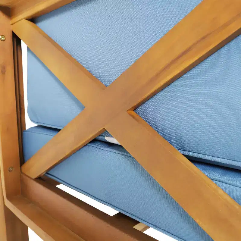 Christopher Knight Home Brava Canapé d'angle d'extérieur 8 places en bois d'acacia avec coussins