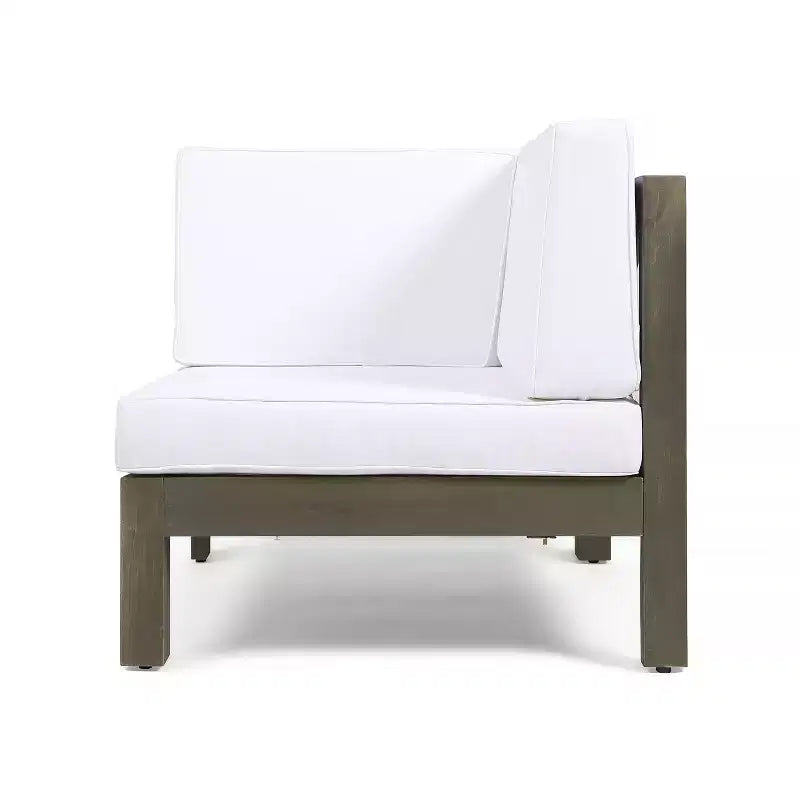 Christopher Knight Home Brava Canapé d'angle d'extérieur 8 places en bois d'acacia avec coussins