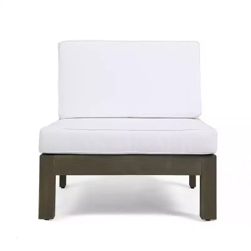 Christopher Knight Home Brava Canapé d'angle d'extérieur 8 places en bois d'acacia avec coussins