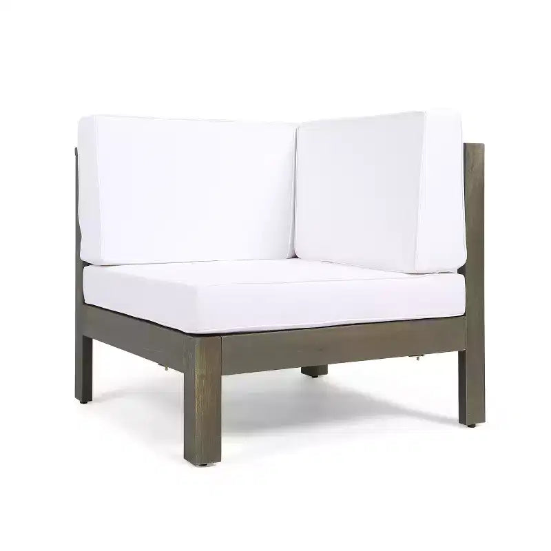 Christopher Knight Home Brava Canapé d'angle d'extérieur 8 places en bois d'acacia avec coussins
