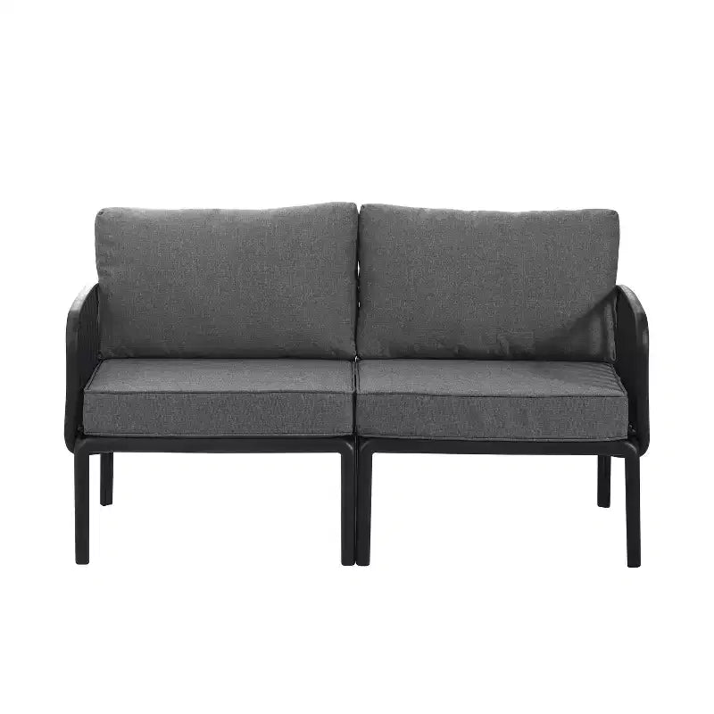 Christopher Knight Home Leah Ensembles de conversation d'extérieur 4 places en plastique et verre avec coussins