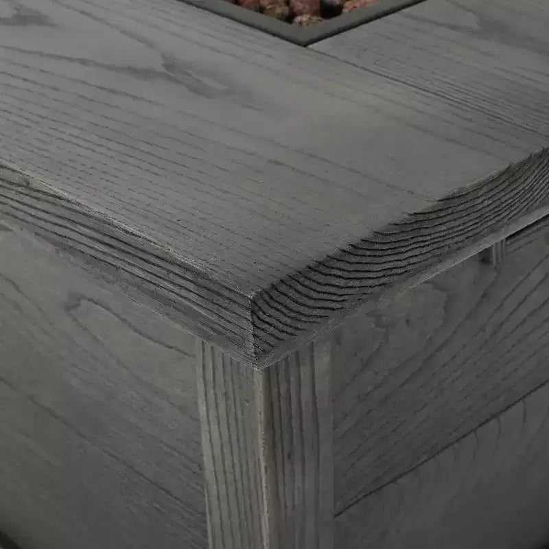 Christopher Knight Home Breakwater Ensemble de conversation 4 places en bois d'acacia et osier avec foyer de 50 000 BTU