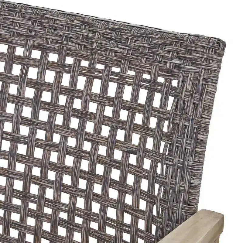Christopher Knight Home Breakwater Ensemble de conversation 4 places en bois d'acacia et osier avec foyer de 50 000 BTU