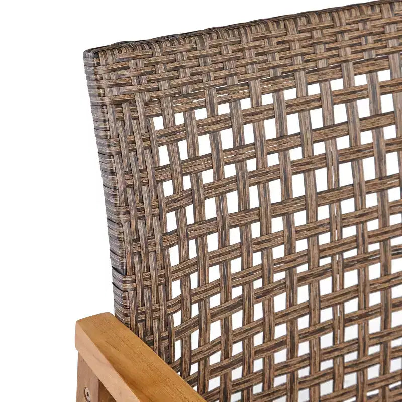 Christopher Knight Home Breakwater Ensemble de conversation 4 places en bois d'acacia et osier avec foyer de 50 000 BTU
