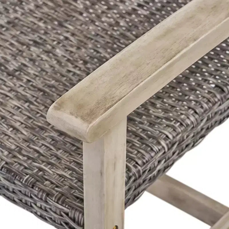 Ensemble de 5 pièces GDFStudio Jennings en bois d'acacia et osier pour salon de jardin et foyer