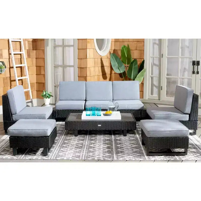 Ensemble de salon 6 pièces Dumont - Intérieur/extérieur - PAT7732 - Gris/Gris - Safavieh