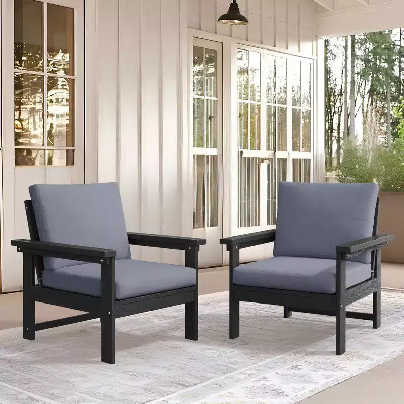 Hyleory Ensemble de mobilier d'extérieur de luxe avec coussins – Conception robuste en PEHD pour un confort optimal