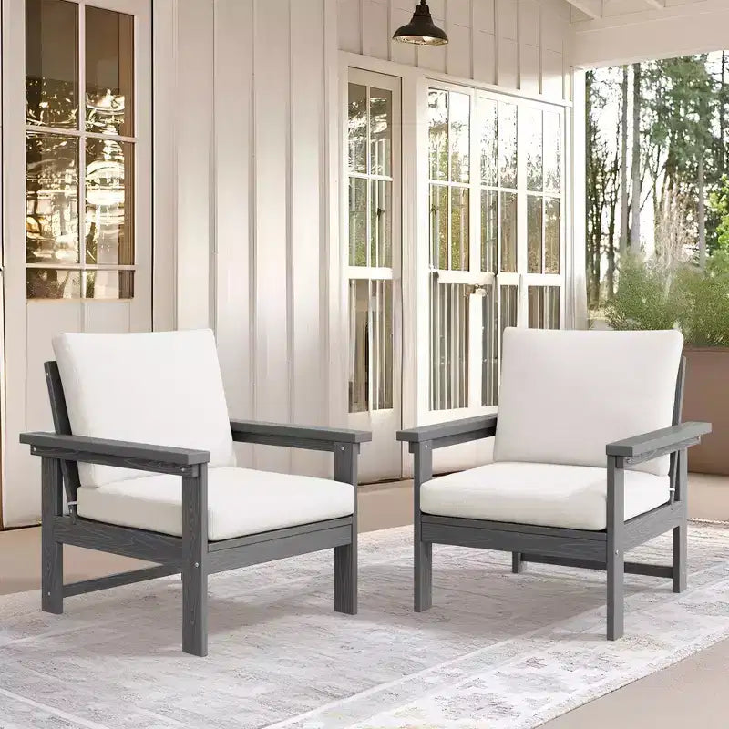 Hyleory Ensemble de mobilier d'extérieur de luxe avec coussins – Conception robuste en PEHD pour un confort optimal