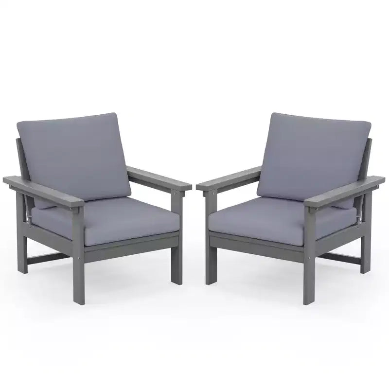 Hyleory Ensemble de mobilier d'extérieur de luxe avec coussins – Conception robuste en PEHD pour un confort optimal