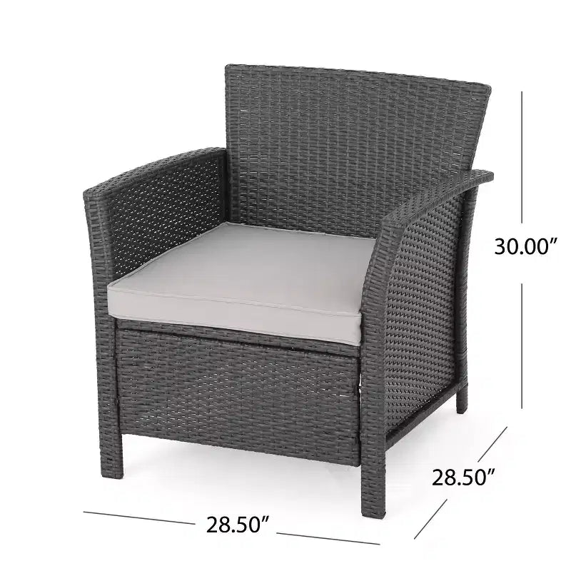 Christopher Knight Home Brynnli Salon de jardin 4 places en osier avec brasero