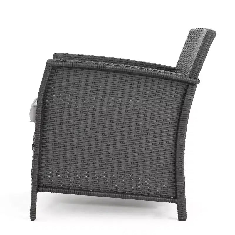 Christopher Knight Home Brynnli Salon de jardin 4 places en osier avec brasero