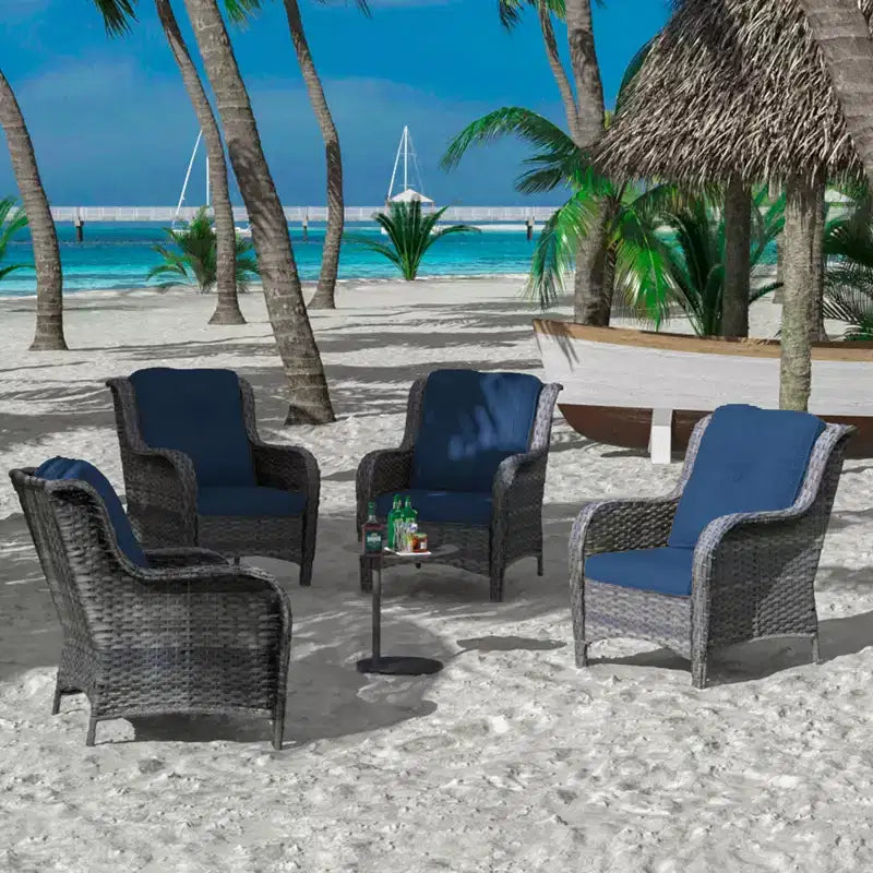 Ensemble de 4 fauteuils UPTIOT avec coussins