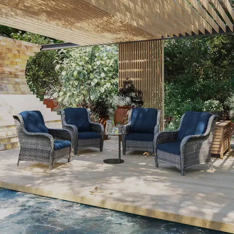Ensemble de 4 fauteuils UPTIOT avec coussins