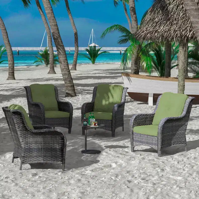 Ensemble de 4 fauteuils UPTIOT avec coussins