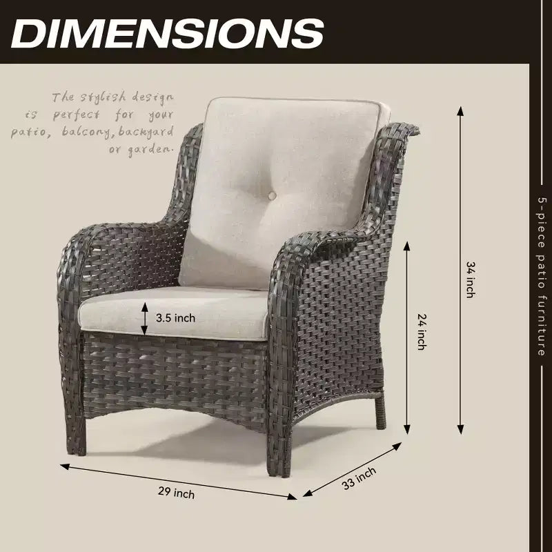 Ensemble de 4 fauteuils UPTIOT avec coussins