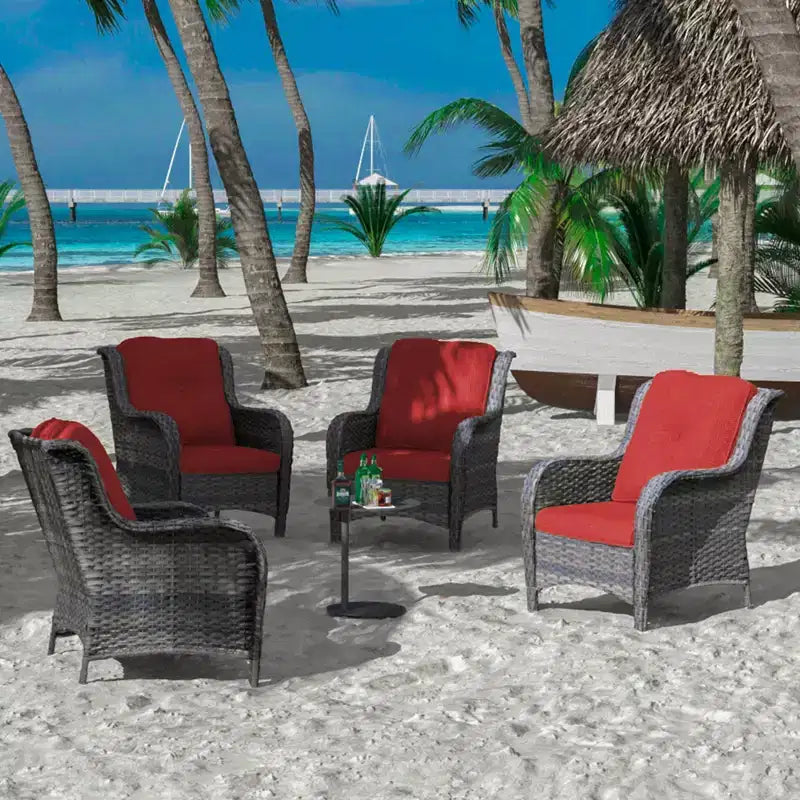 Ensemble de 4 fauteuils UPTIOT avec coussins