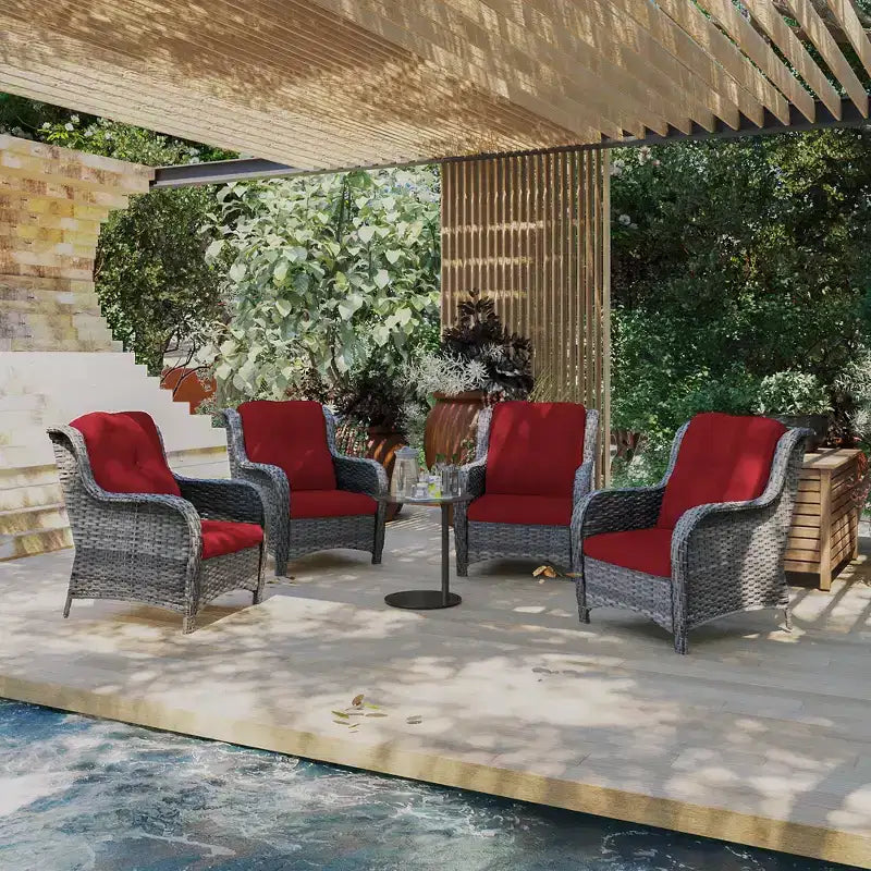 Ensemble de 4 fauteuils UPTIOT avec coussins