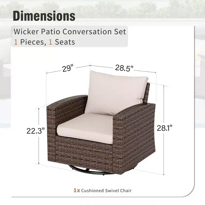 Captiva Designs Ensemble de 8 meubles de jardin en rotin tressé avec canapé rembourré, brasero, poufs et fauteuils individuels