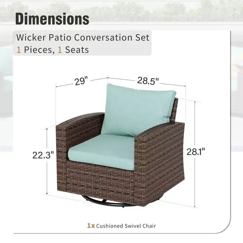 Captiva Designs Ensemble de 8 meubles de jardin en rotin tressé avec canapé rembourré, brasero, poufs et fauteuils individuels