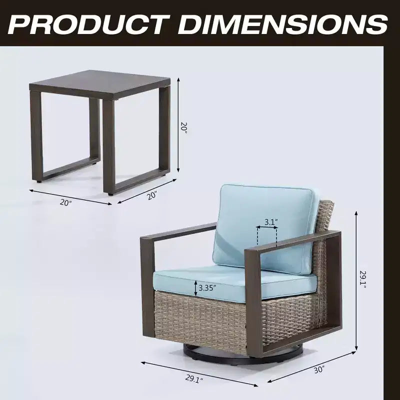 UPTIOT 2 - Salon de jardin 2 places avec coussins